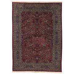 Used Indian Agra Rug with Victorian Renaissance Style