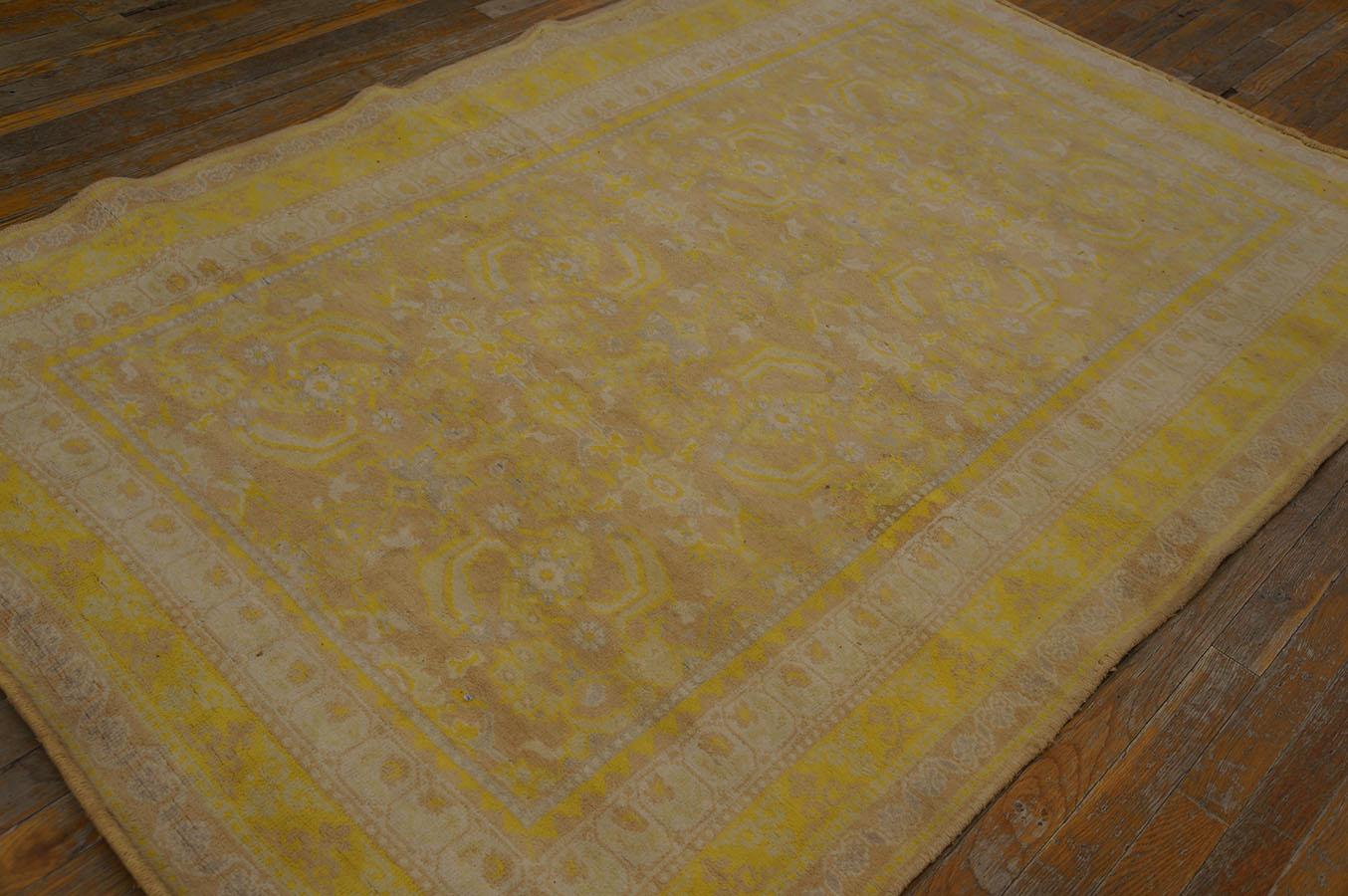 Early 20th Century Indian Cotton Agra Carpet ( 4'7