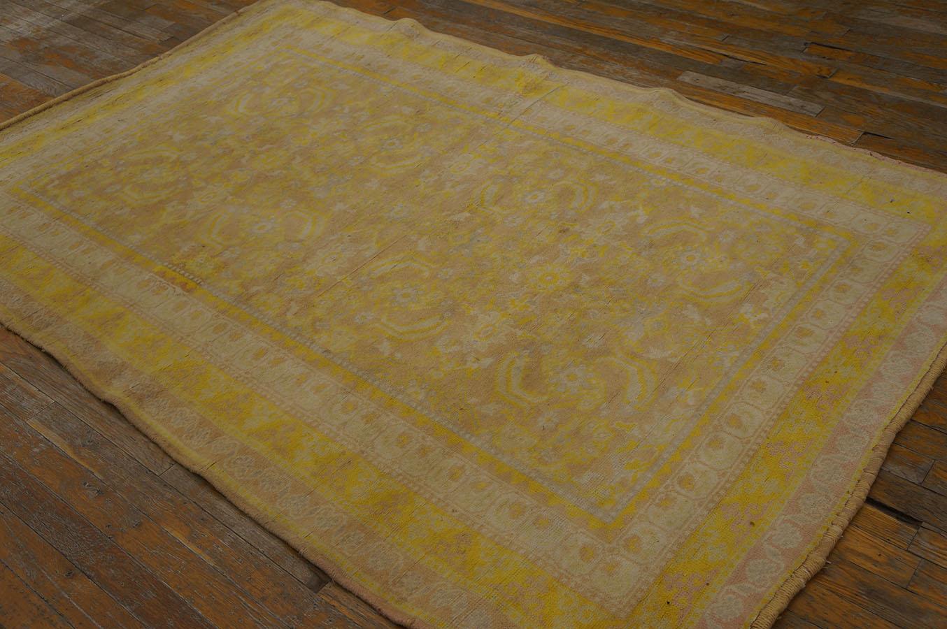 Hand-Knotted Early 20th Century Indian Cotton Agra Carpet ( 4'7