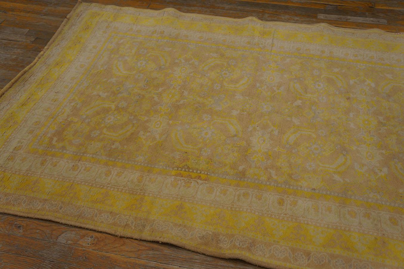 Noué à la main Tapis indien Agra en coton du début du 20e siècle (04''7 x 7''2 - 140 x 218) en vente