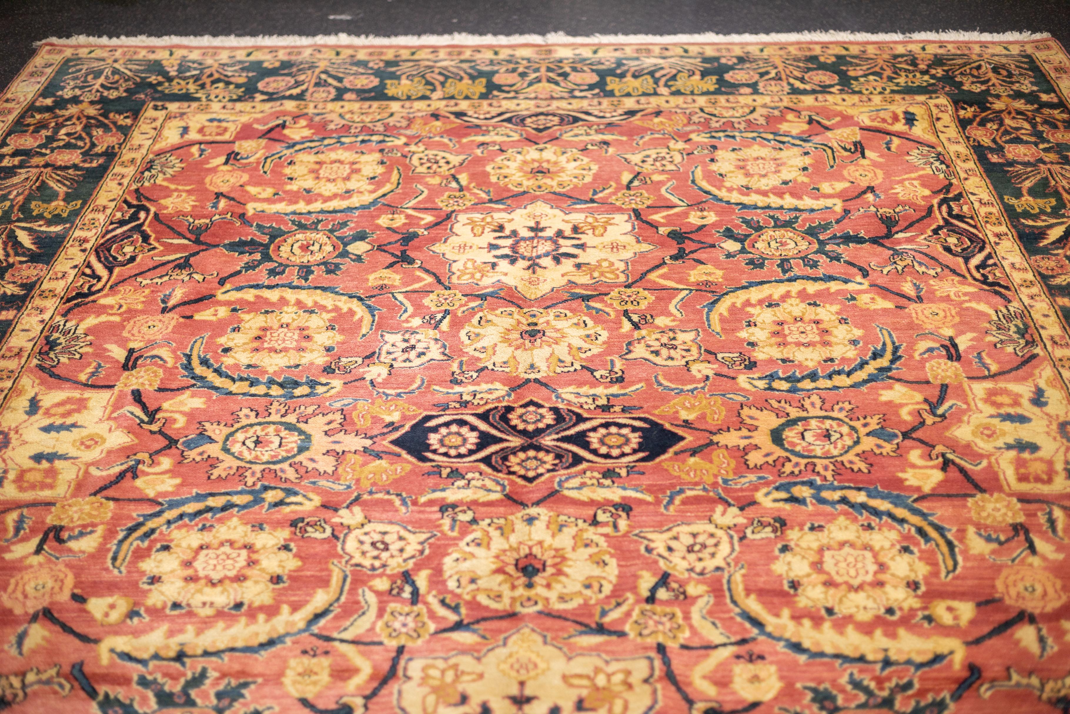 Antike indische Agra Wollteppich 8'11