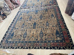 Antique Indian Agra Wool Rug, Millefleurs & Birds, c. 1880s — 6' × 6' -1B1000