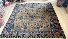 Antique Indian Agra Wool Rug, Millefleurs & Birds, c. 1880s — 6' × 6' -1B1001