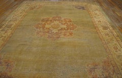 Antique Indian Amristar Rug with Spellbinding Medallion Light Green Background