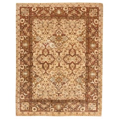 Tapis indien antique Amritsar Brown fait main en laine