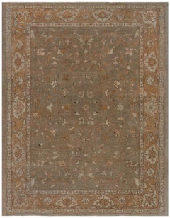 Antique Indian Amritsar Botanic Handmade Wool Rug