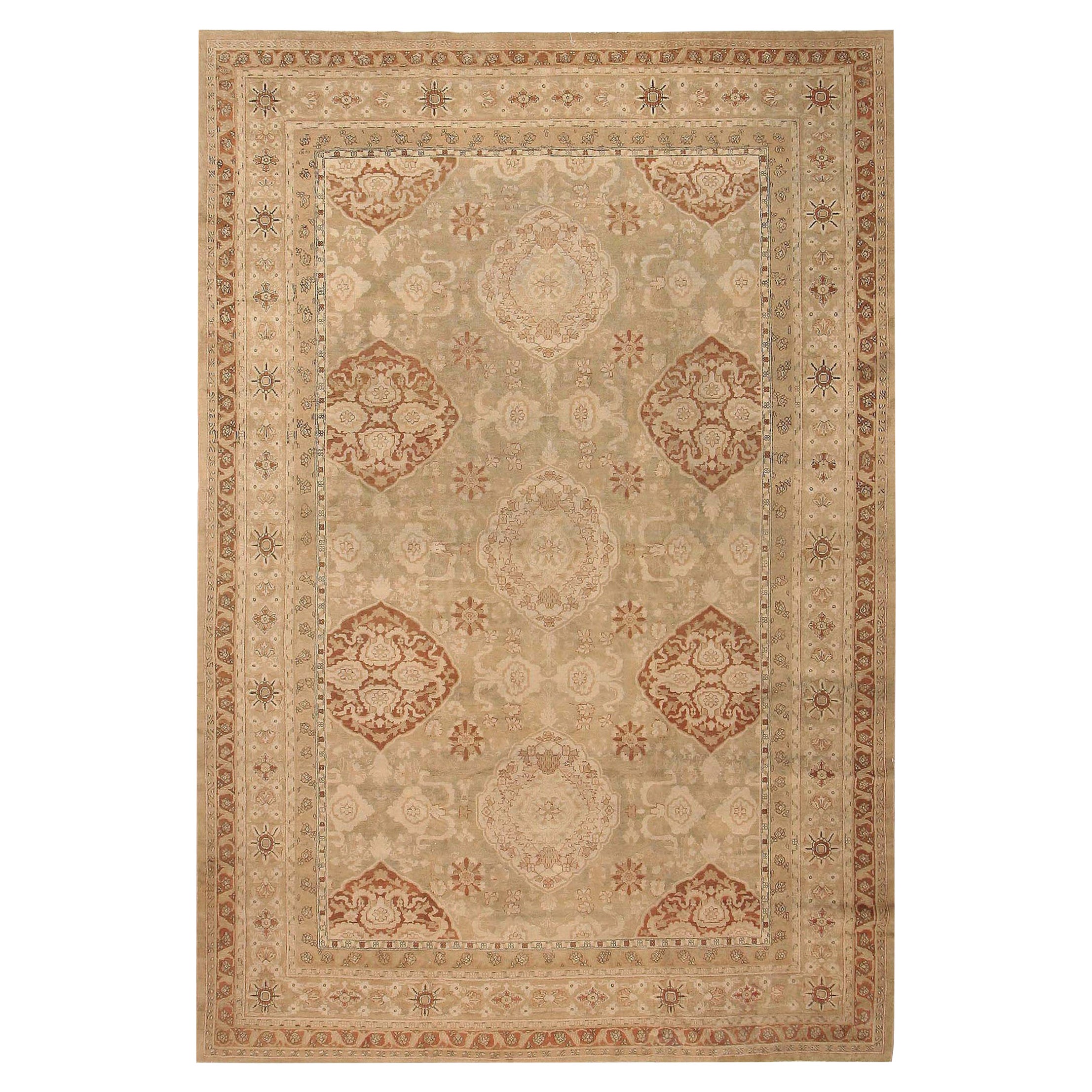 Antiker indischer Amritsar-Teppich. 11 ft 2 in x 16 ft 7 in