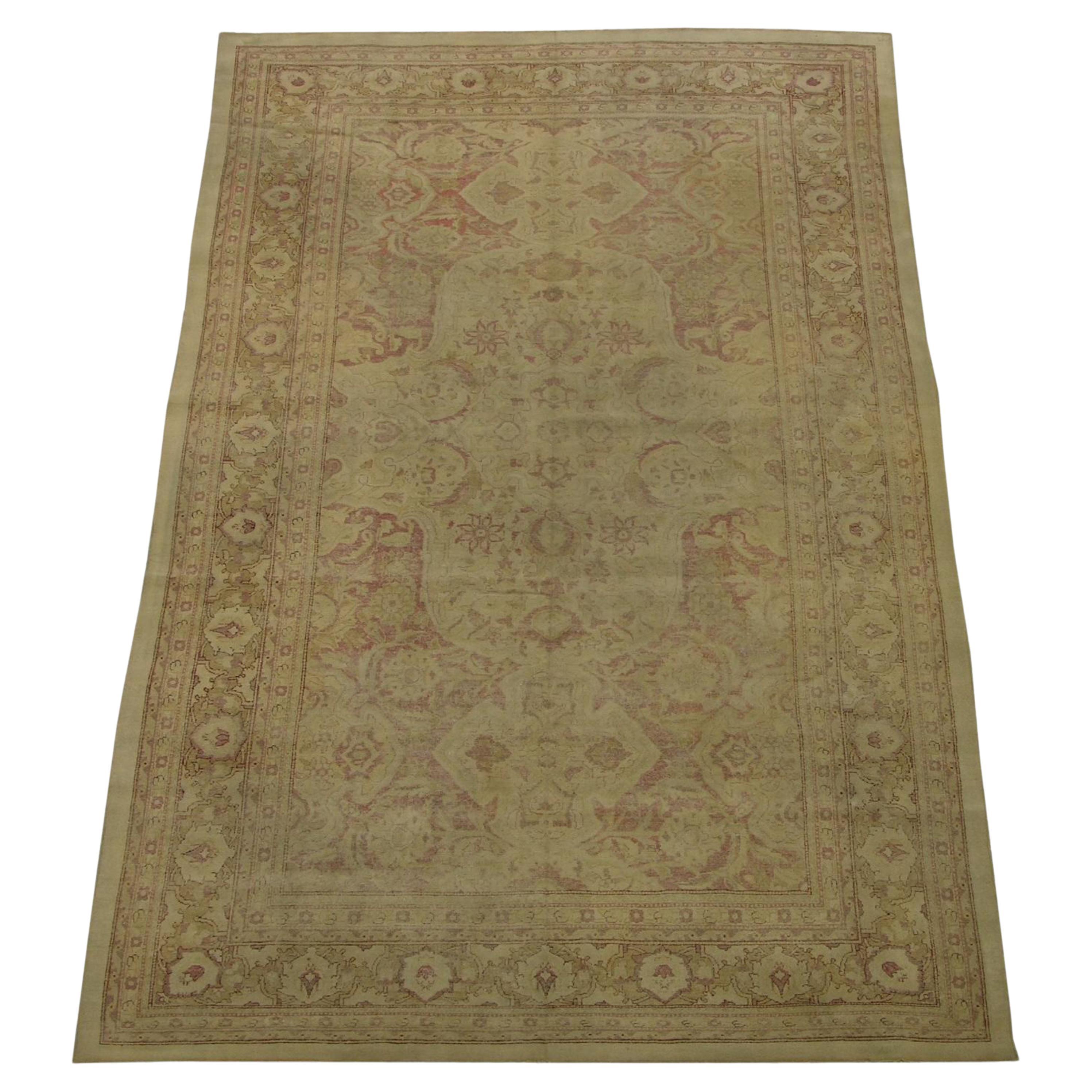 Antique Indian Amritsar Floral Design Rug For Sale