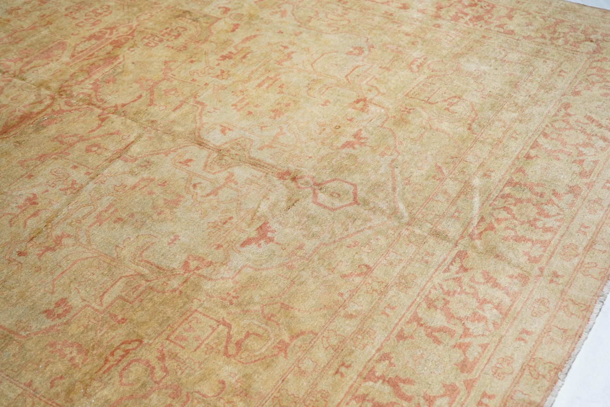 Antiker Amritsar-Teppich 9'0'' x 11'9'' (Handgeknüpft) im Angebot