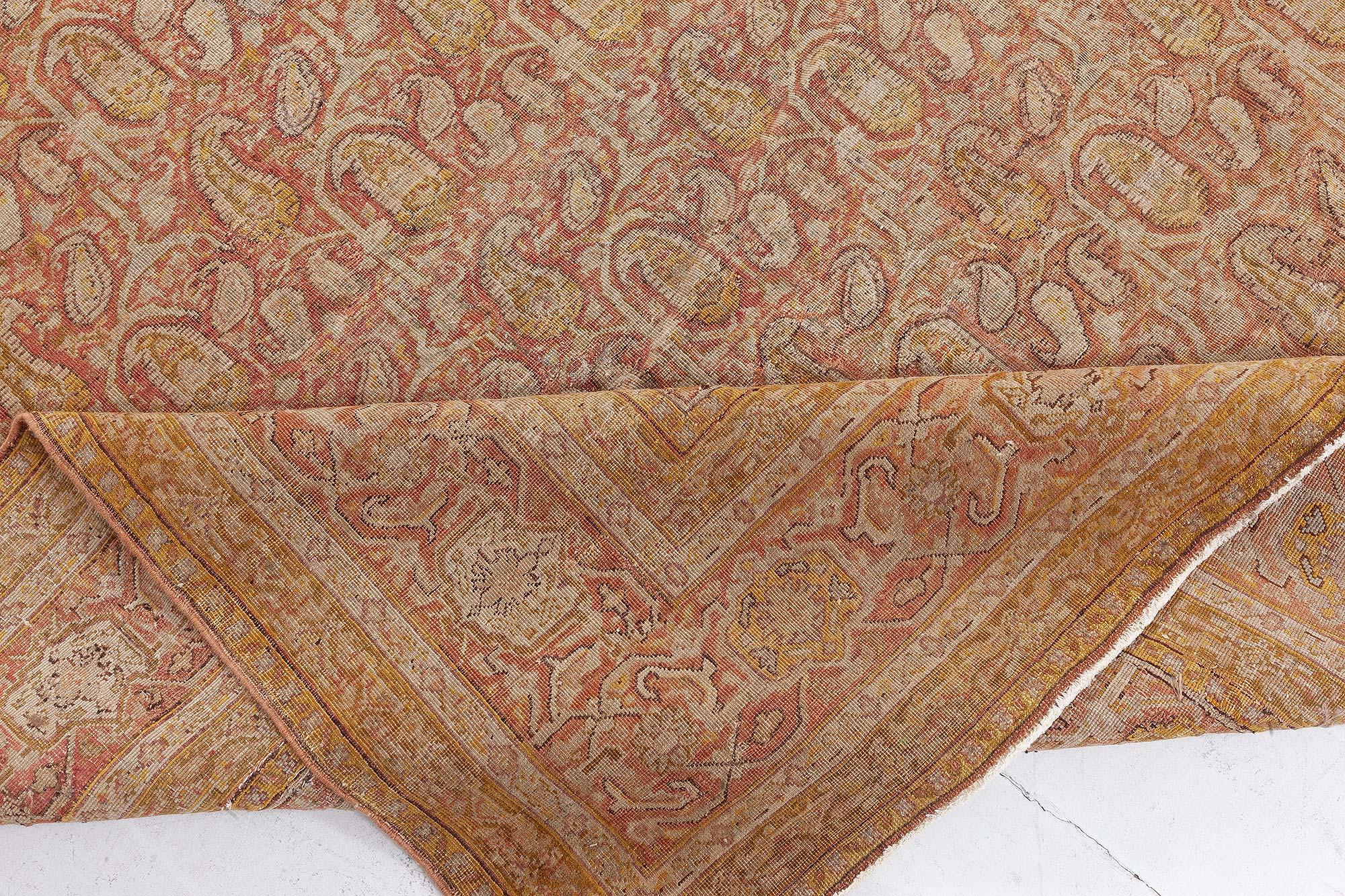 Antique Indian Amritsar Handmade Wool Carpet For Sale 1
