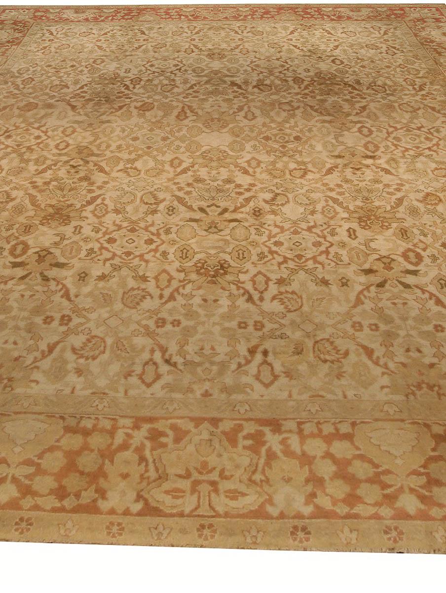 Doris Leslie Blau Antique Indian Amritsar Handmade Wool Rug In Good Condition For Sale In New York, NY
