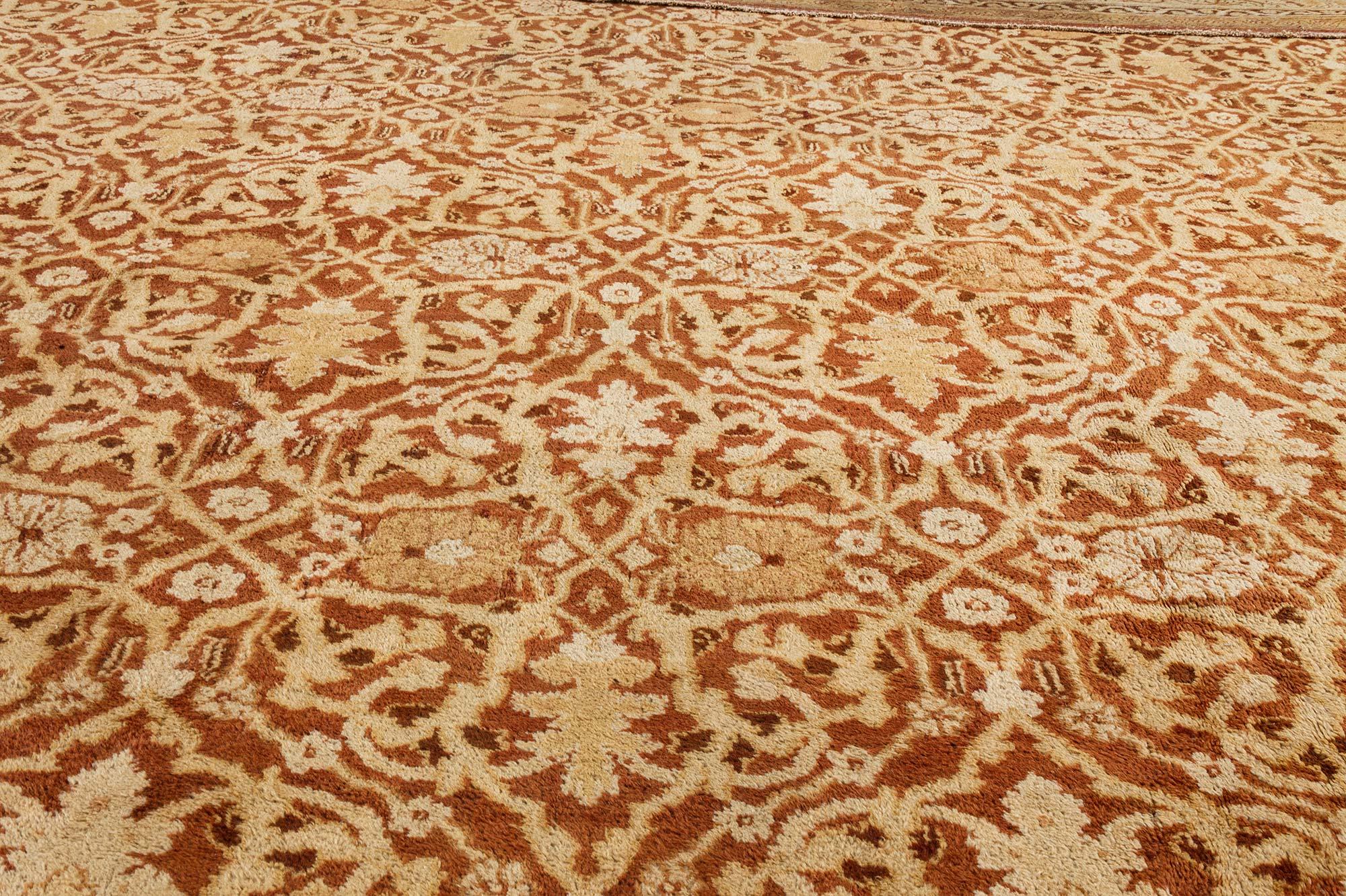 19th Century Antique Indian Amritsar Handmade Wool Rug For Sale