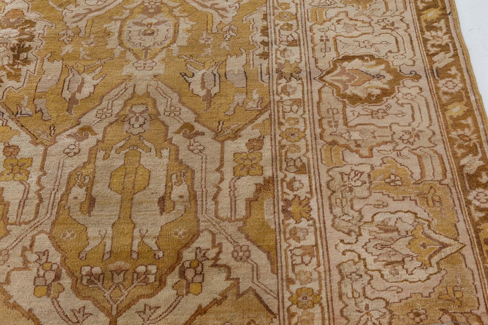 Antique Indian Amritsar Handmade Wool Rug 'Size Adjusted' In Good Condition For Sale In New York, NY