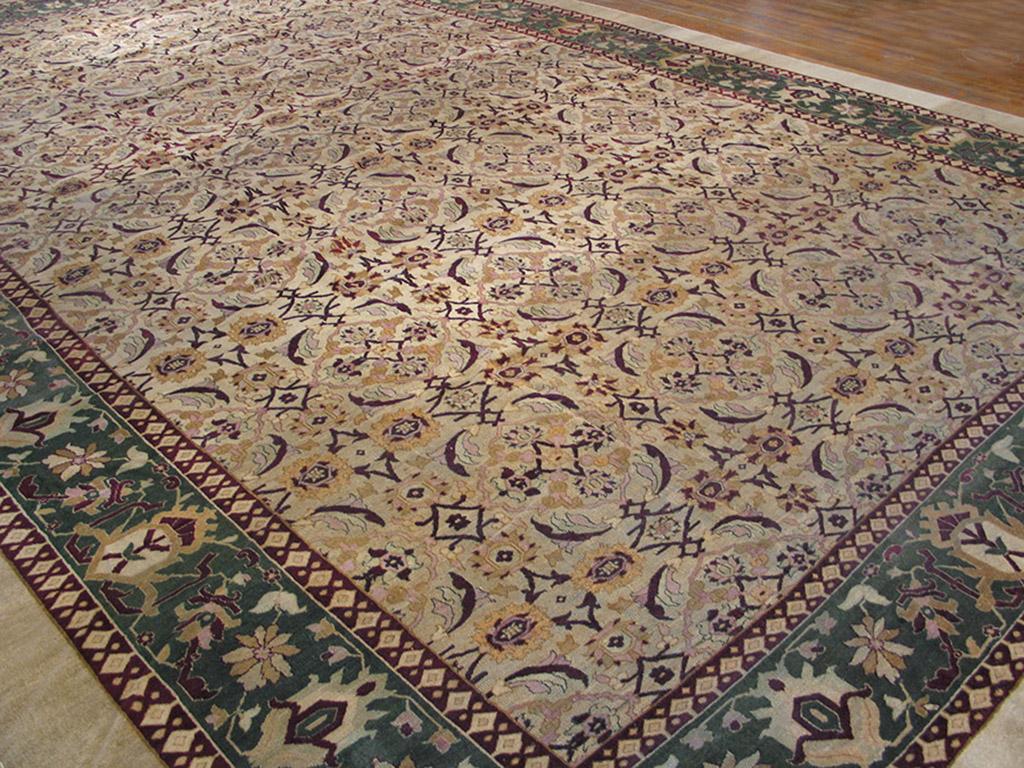 Hand-Knotted 19th Century N. Indian Amritsar Carpet  ( 10'10