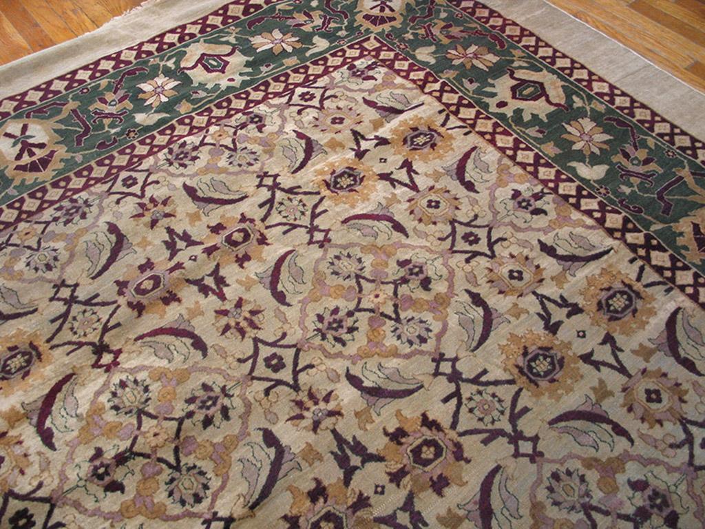 Wool 19th Century N. Indian Amritsar Carpet  ( 10'10