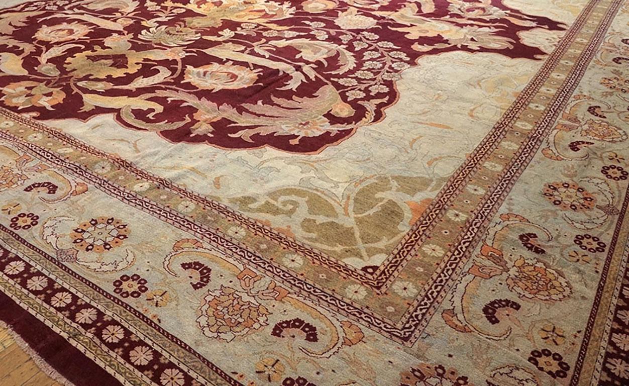 Hand-Knotted 19th Century N. Indian Amritsar Carpet ( 18'10