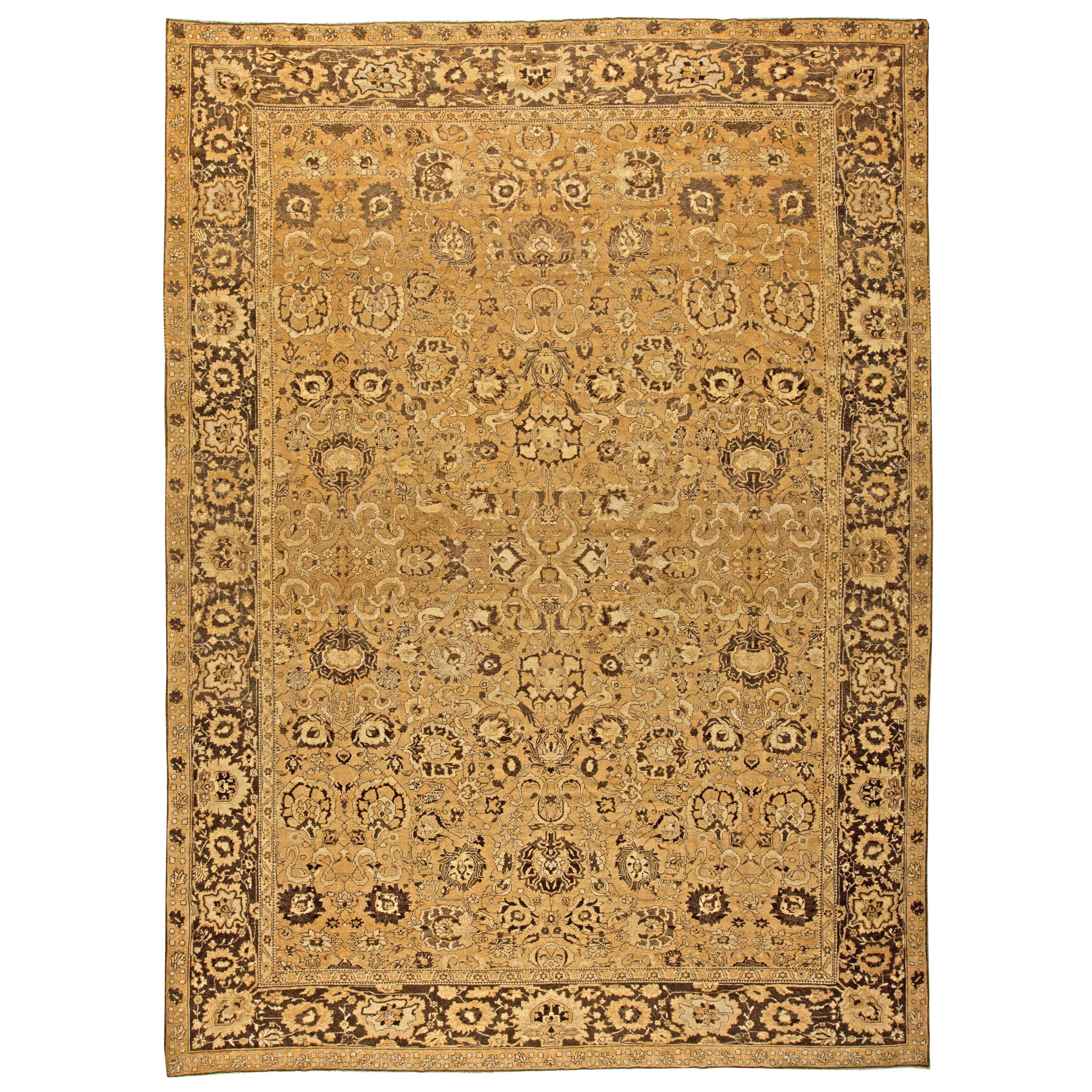 Authetic Indian Amritsar Hand-knotted Wool Rug For Sale