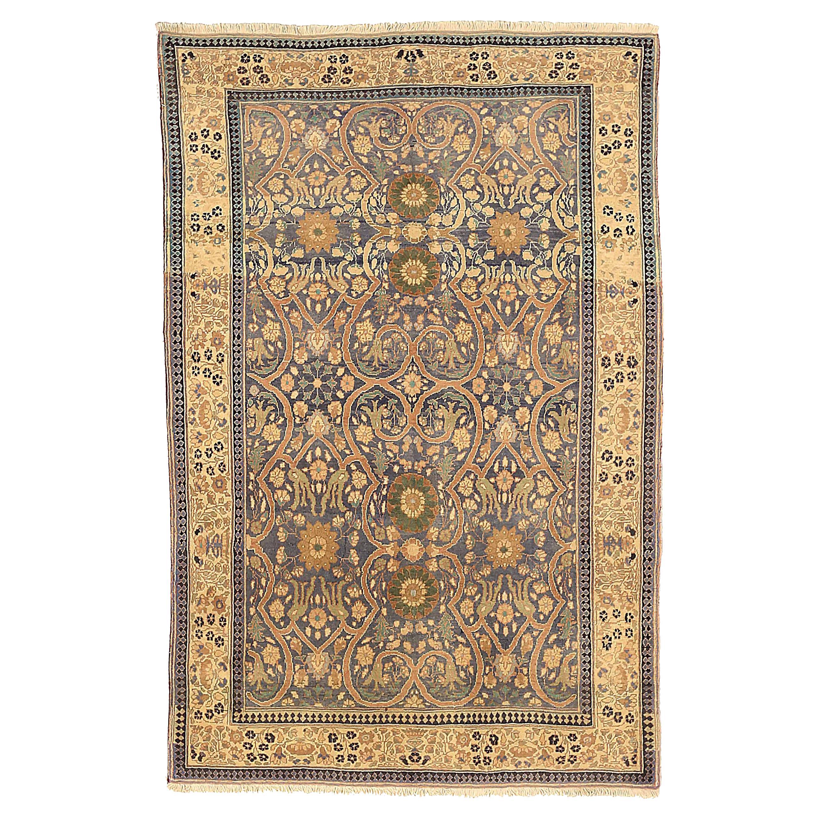 Antiker indischer Teppich im Agra-Design im Angebot