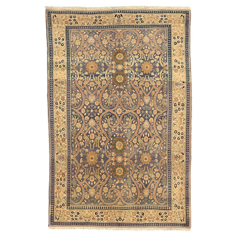 Fine Antique Indian Agra Rug with Ardabil Design For Sale at 1stDibs