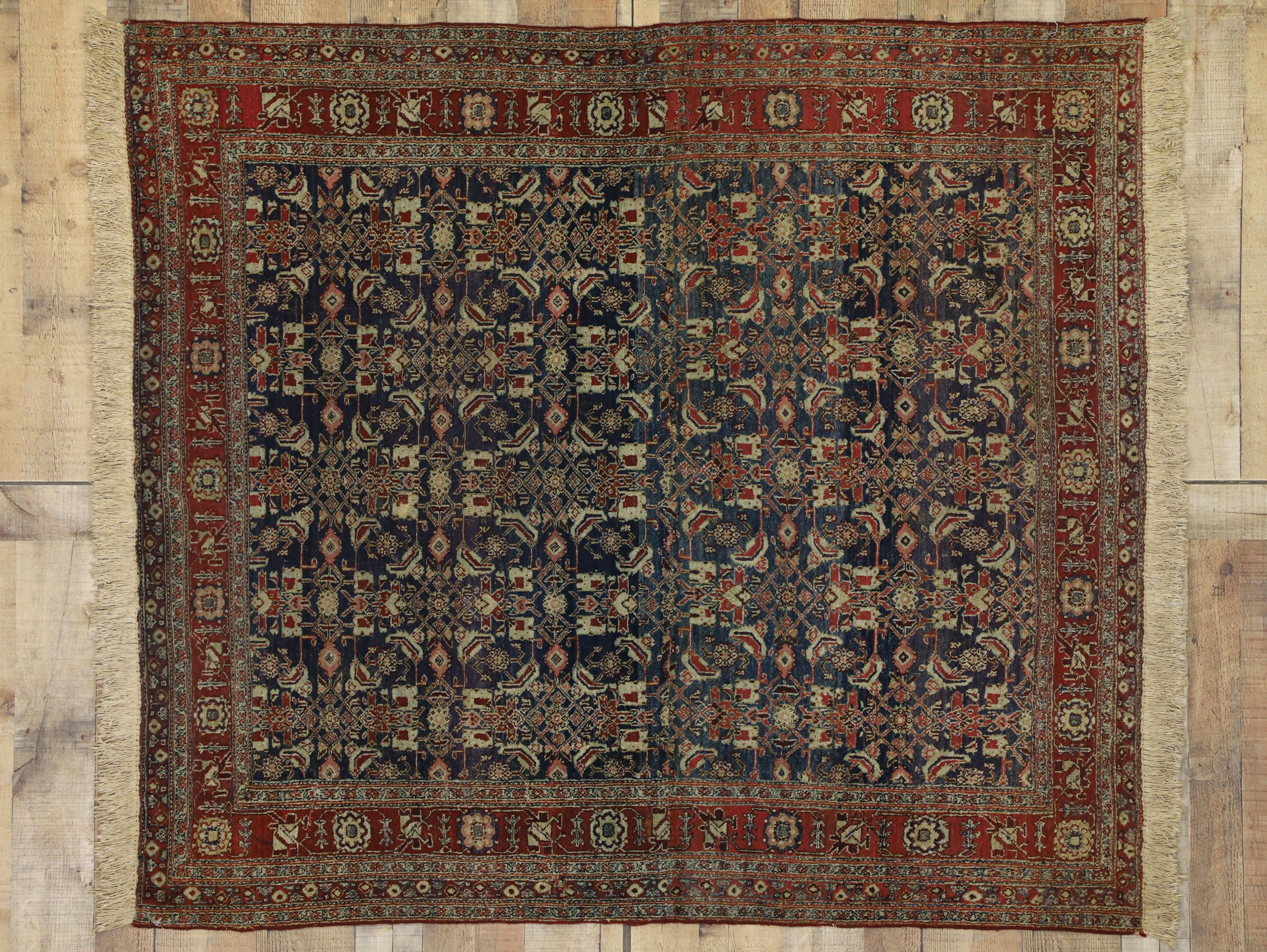 20th Century Antique Indian Area Rug with Traditional Victorian Style For Sale