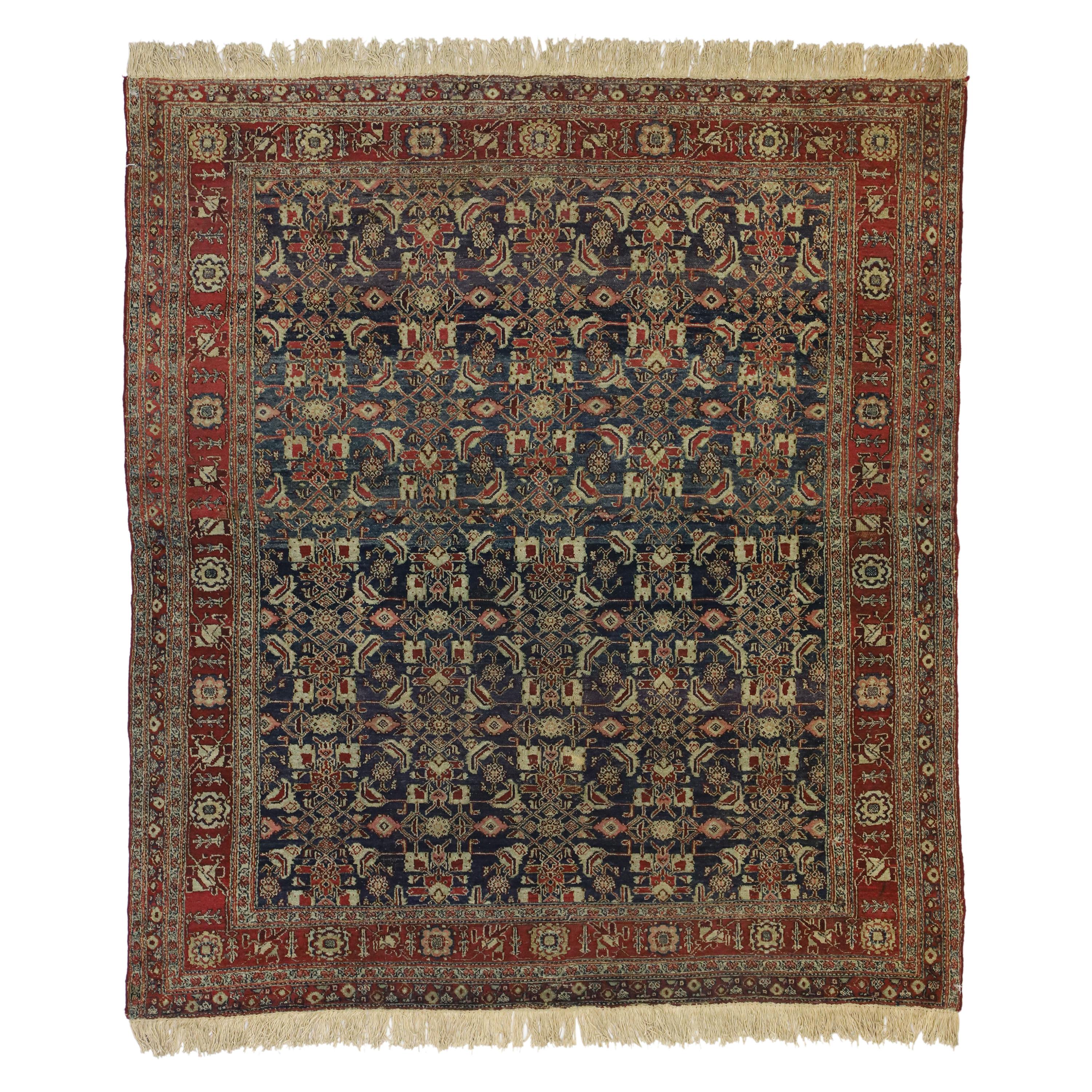Antique Indian Area Rug with Traditional Victorian Style For Sale