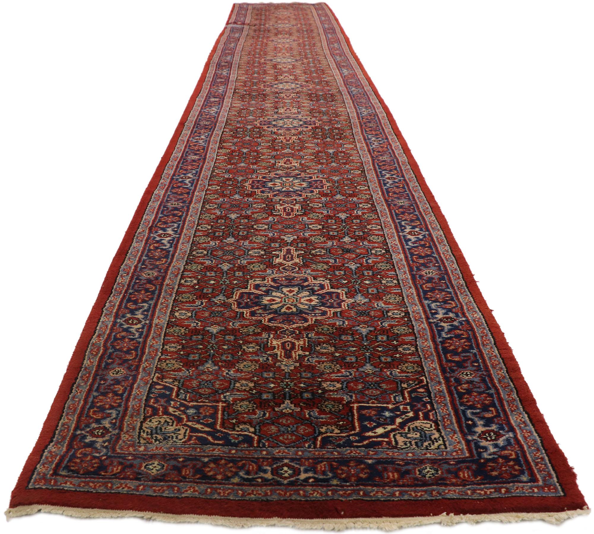 Modern Antique Indian Bijar Rug, 03'01 x 21'00 For Sale