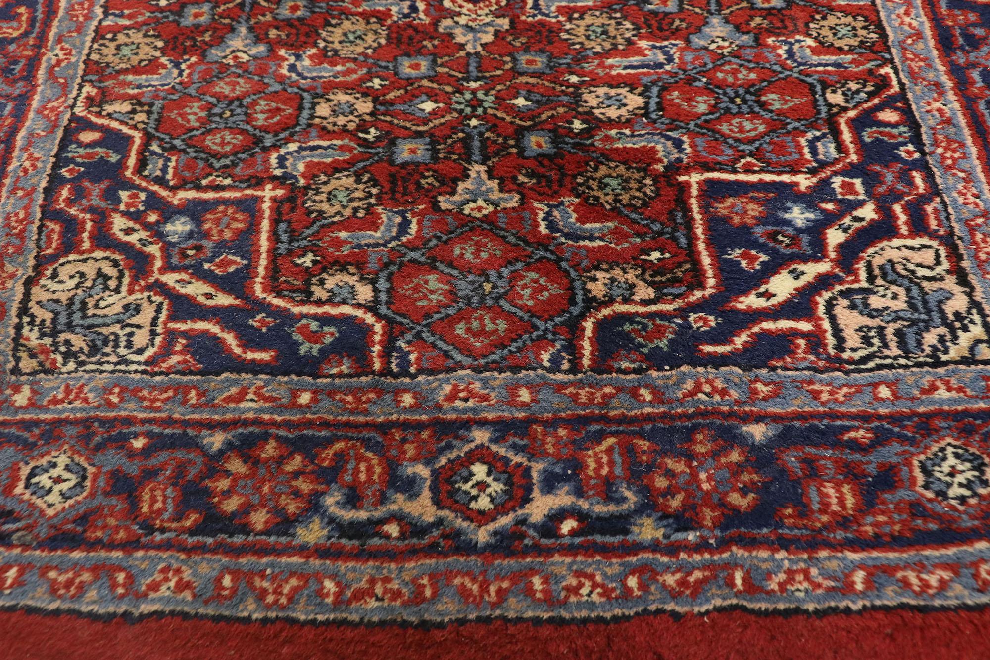 Hand-Knotted Antique Indian Bijar Rug, 03'01 x 21'00 For Sale