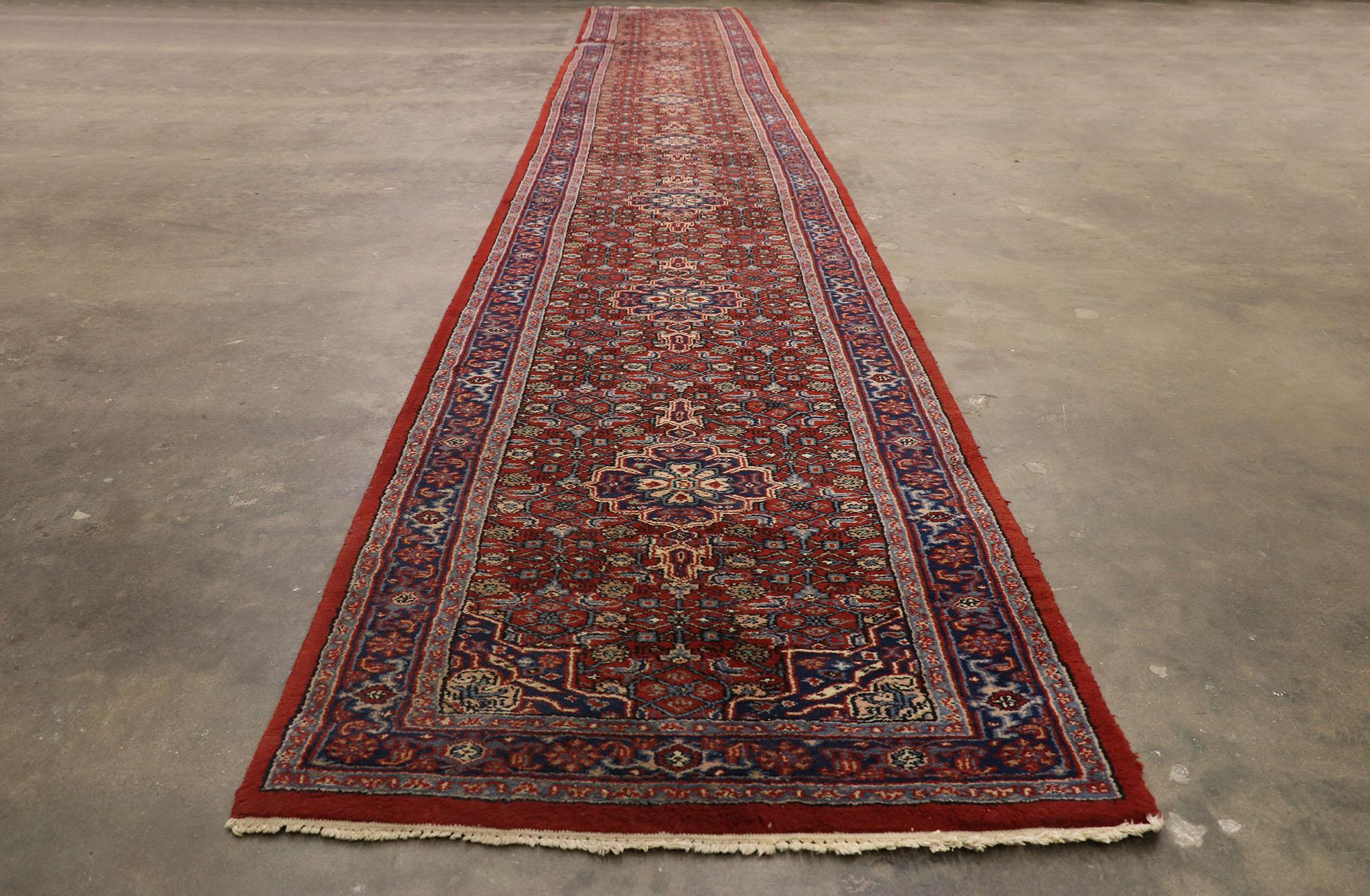 Antique Indian Bijar Rug, 03'01 x 21'00 For Sale 1