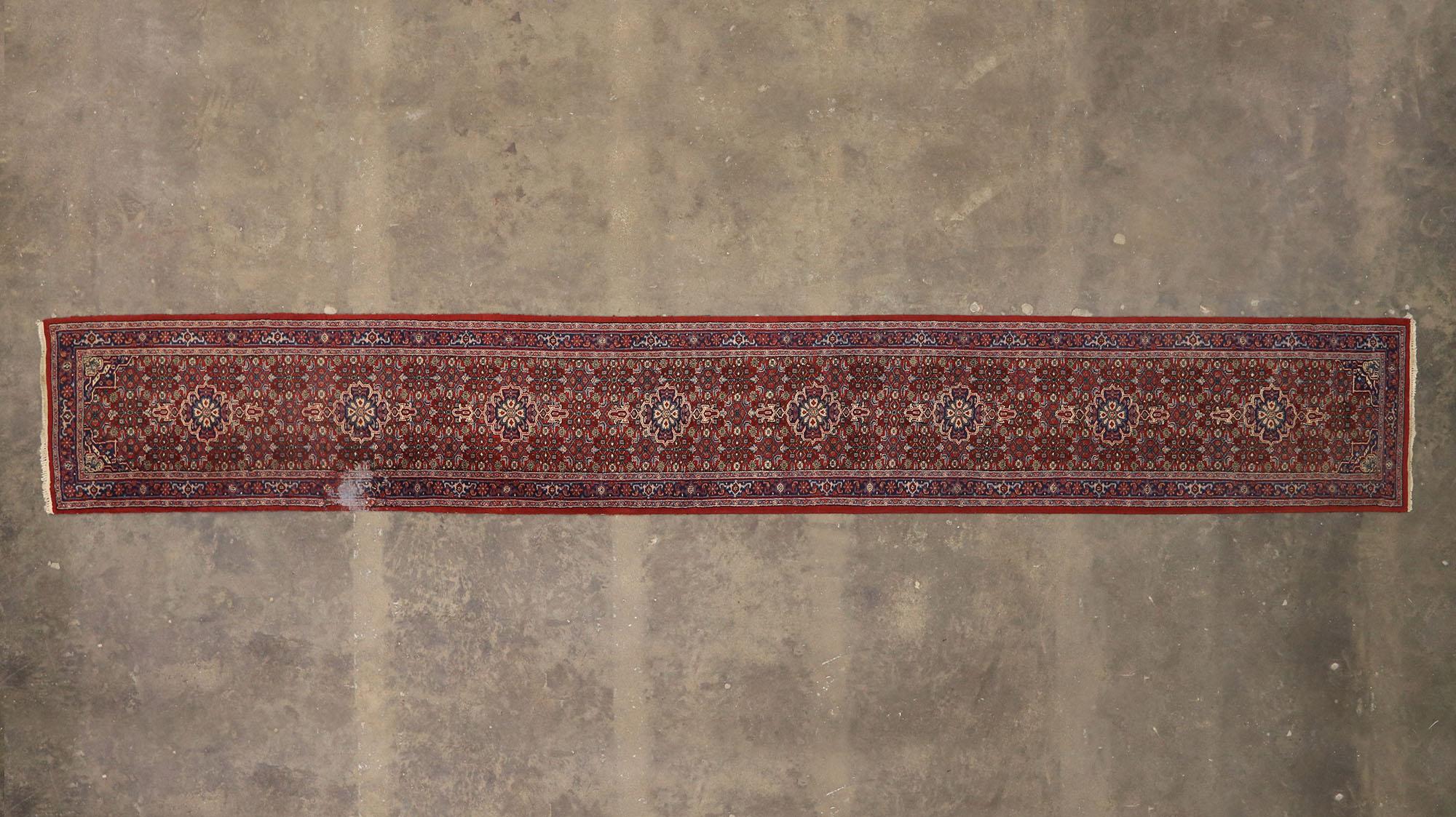 Antique Indian Bijar Rug, 03'01 x 21'00 For Sale 2
