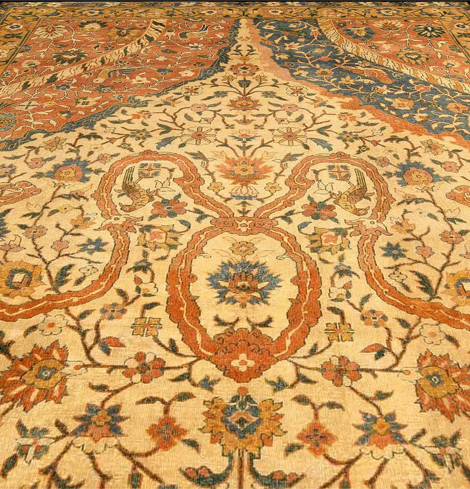 Hand-Woven Antique Indian Handwoven Wool Rug For Sale