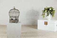 Antique Indian Brass Bird Cage with Montgolfière Form and Pierced Feet