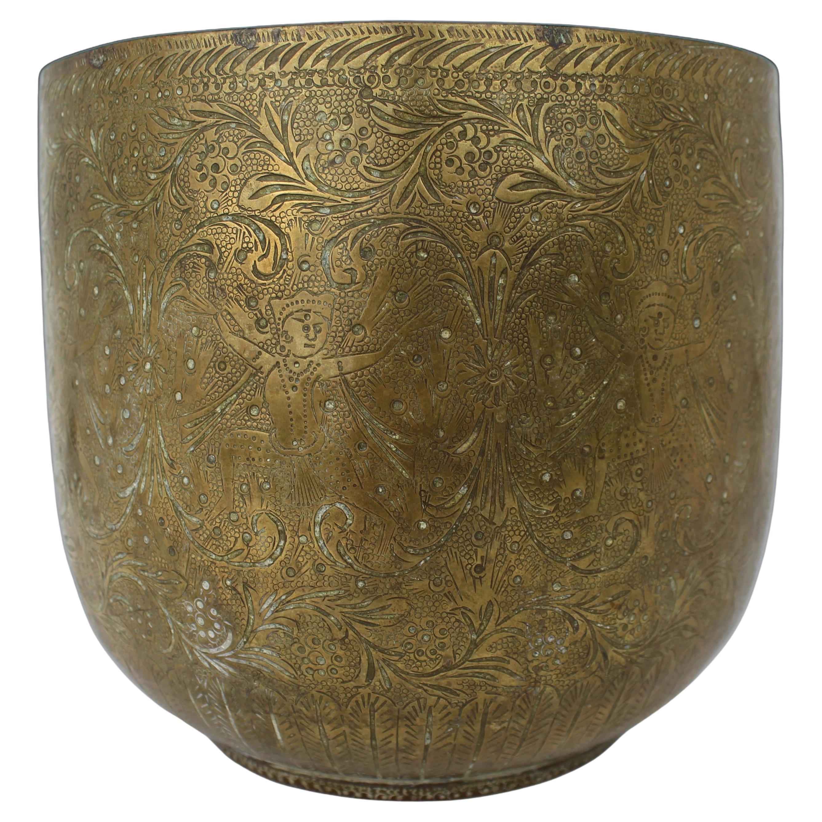 Antique Indian Brass Cachepot c.1880