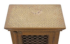 Antique Indian Brass Covered Bedside Table Cupboard Nightstand