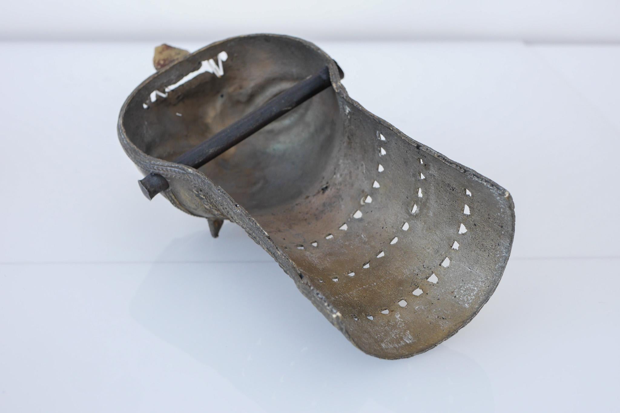 Antique Indian Brass Dandpatta with fantastic Metal Work For Sale 4