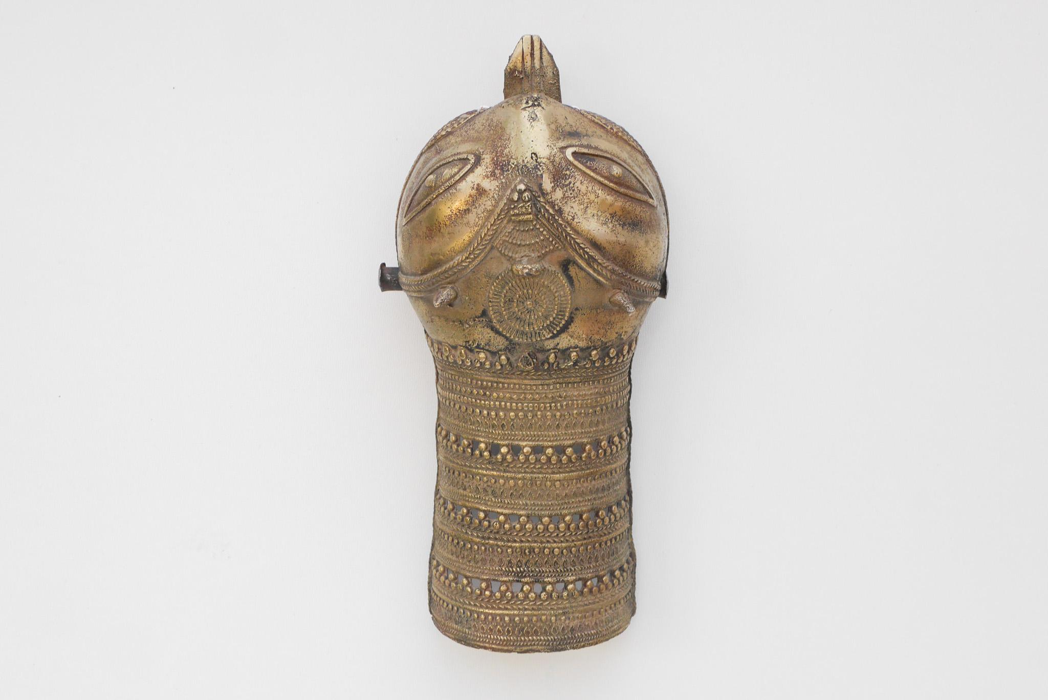 Late 19th Century Antique Indian Brass Dandpatta with fantastic Metal Work For Sale
