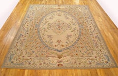 Antique Indian Chain Stitch Rug, in Room Size, with Medallion and Flowers