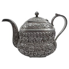 Antique Indian Colonial Kutch Silver Teapot