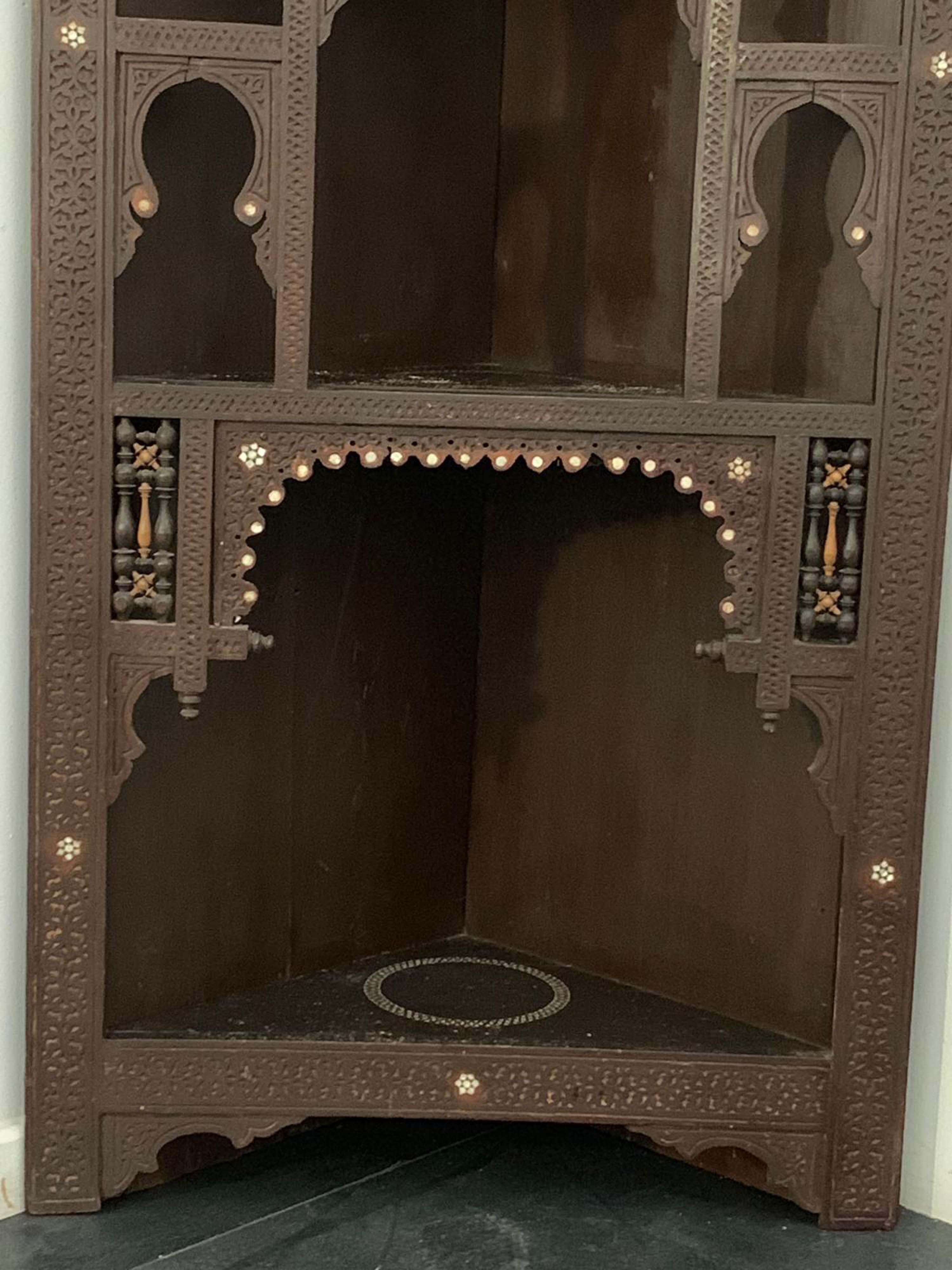 Teak Antique Indian Corner Shelf