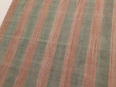 Dhurrie indien ancien en coton vert céladon et terre cuite souple