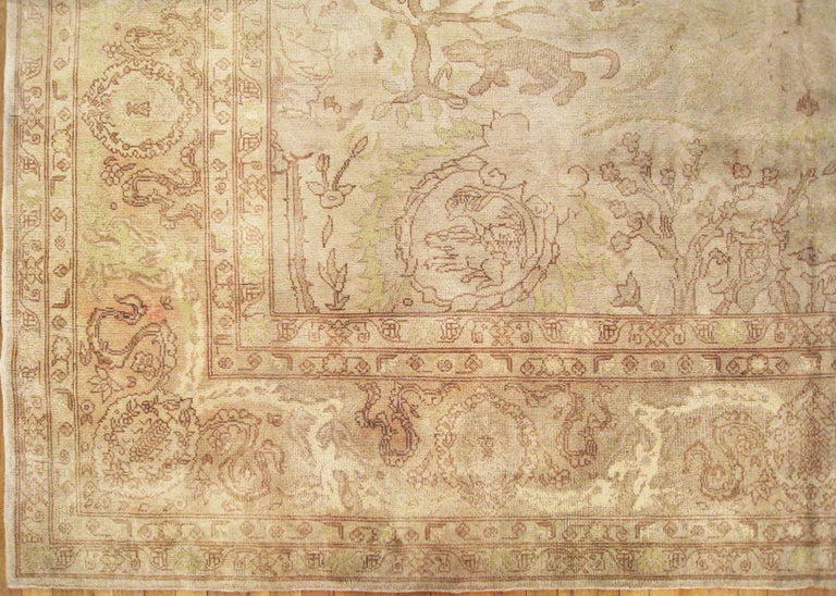 Antique Indian Decorative Oriental Indo Rug in Square Size For Sale at ...