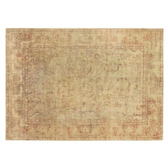 Antiker indischer dekorativer orientalischer Indo-Teppich in quadratischer Größe 