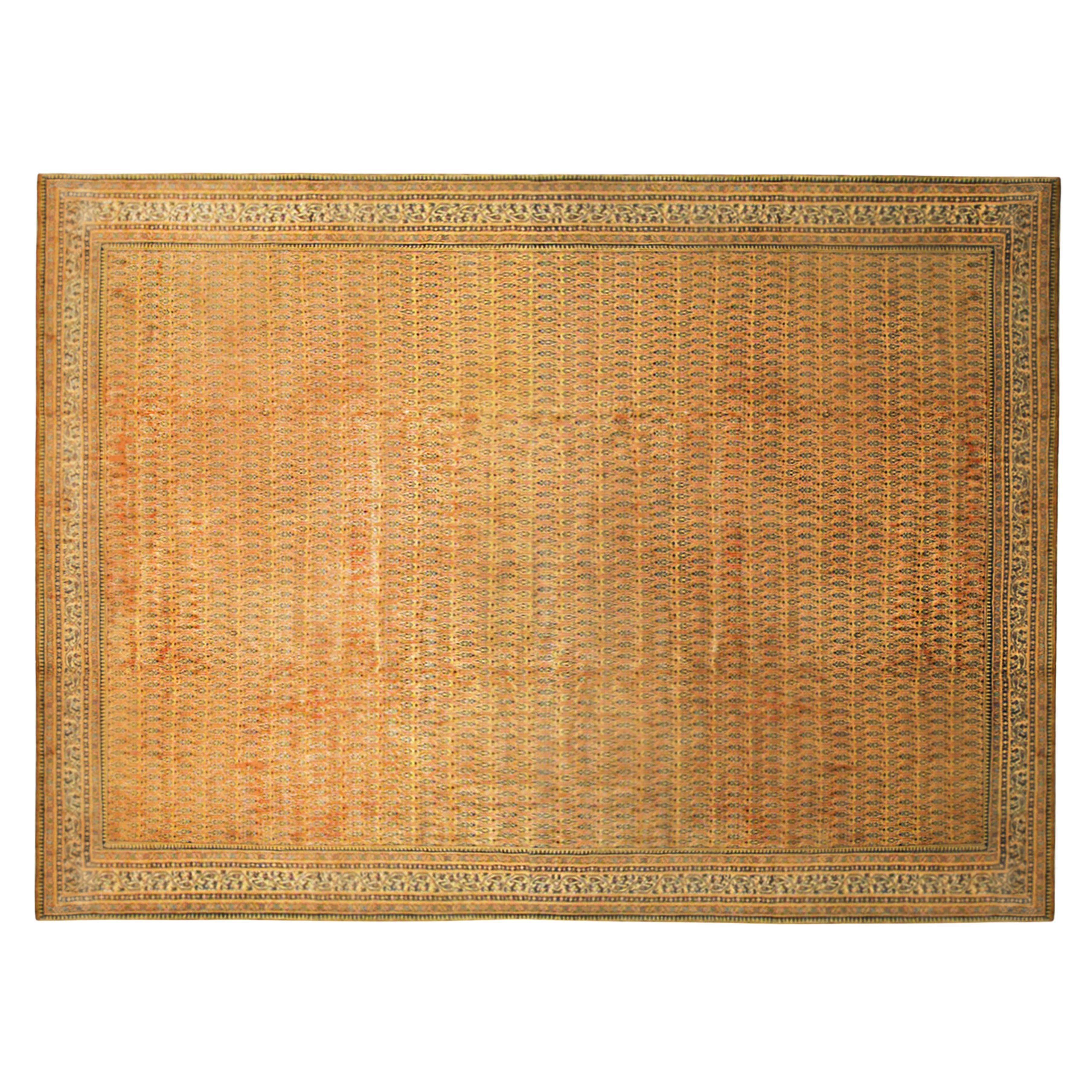Antiker indischer dekorativer orientalischer Indo- Saraband-Teppich in Großformat 