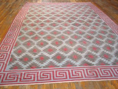 Indischer Dhurrie-Teppich aus Baumwolle aus den 1920er Jahren ( 11' 3" x 15' 6" - 343 x 473 cm)