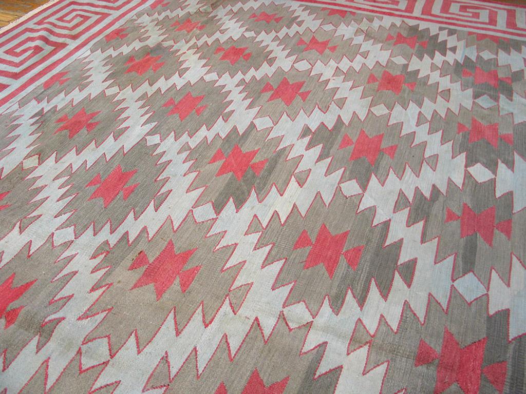 1920s Indian Cotton Dhurrie Carpet ( 11' 3