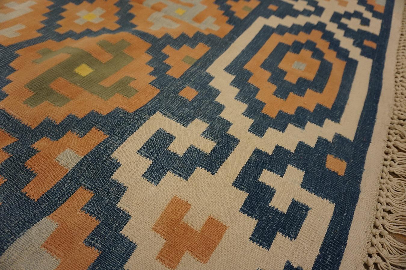 1930er Jahre Indischer Dhurrie-Teppich aus Baumwolle ( 12'2