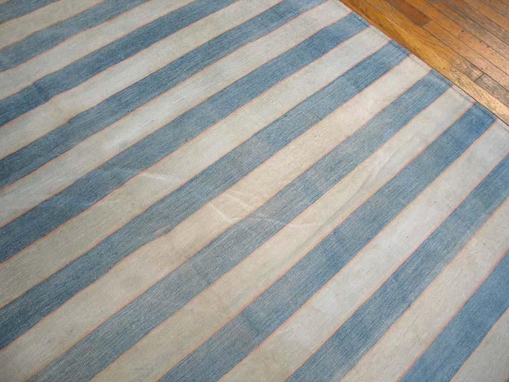 Hand-Woven 1930s Indian Cotton Dhurrie Carpet ( 12' x 18' 6