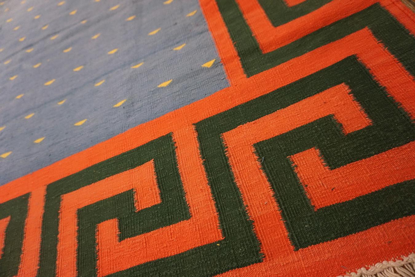 Indischer Dhurrie-Teppich aus Baumwolle des frühen 20. Jahrhunderts ( 12''9 - 15'' - 388 x 457)  im Angebot 4