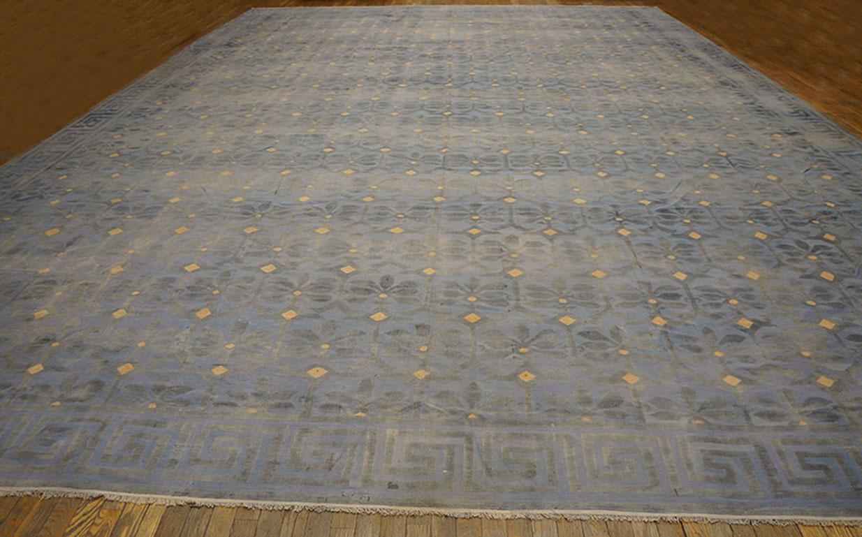 Early 20th Century Indian Cotton Dhurrie Carpet ( 16' x 23'6