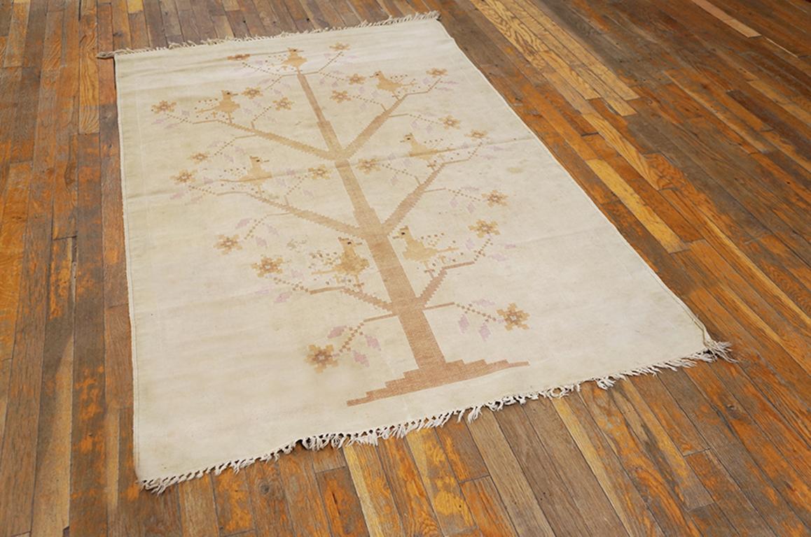 Early 20th Century Indian Cotton Dhurrie Carpet ( 3'10