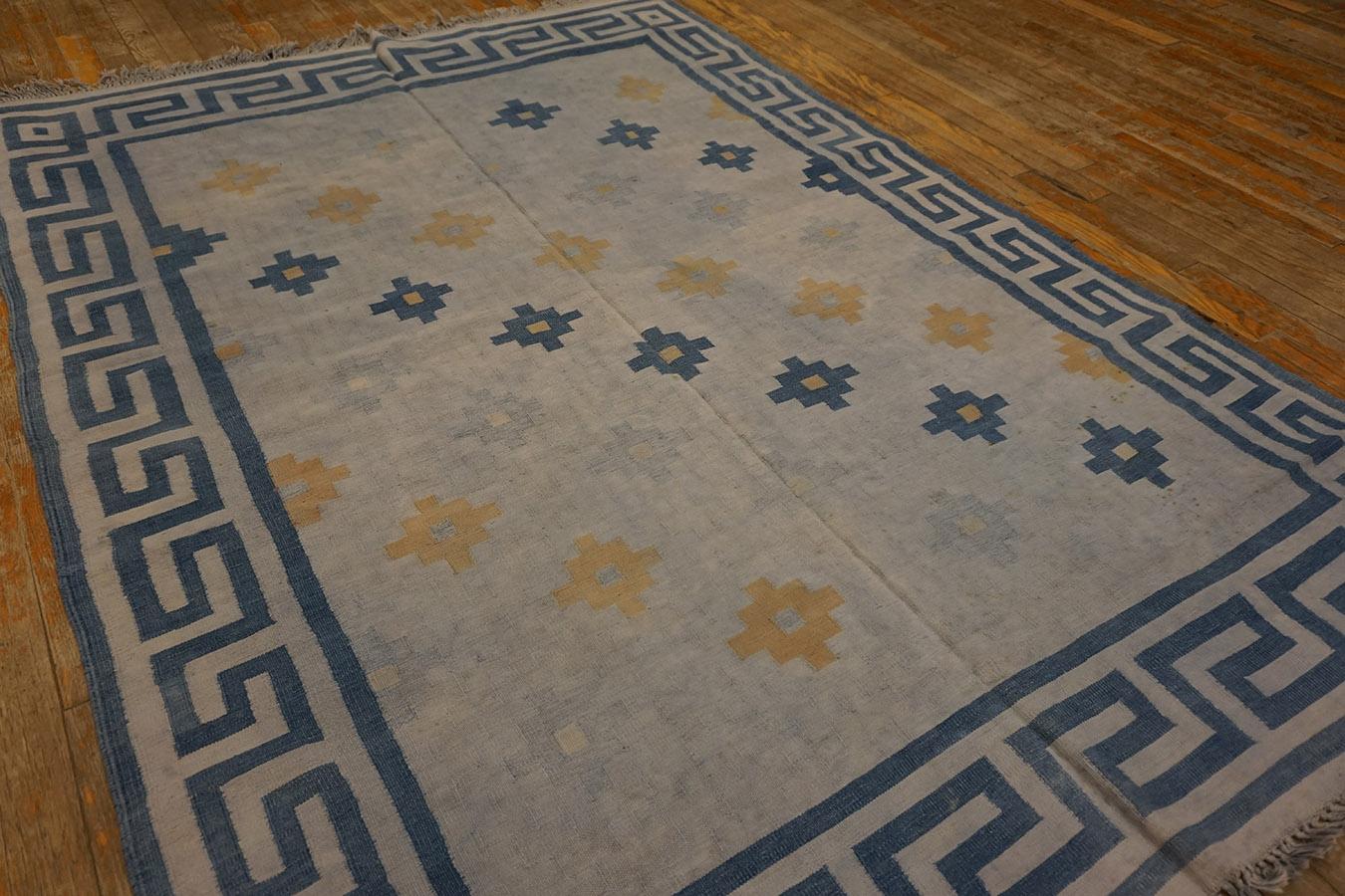 Cotton Antique Indian Dhurrie Rug 4'9